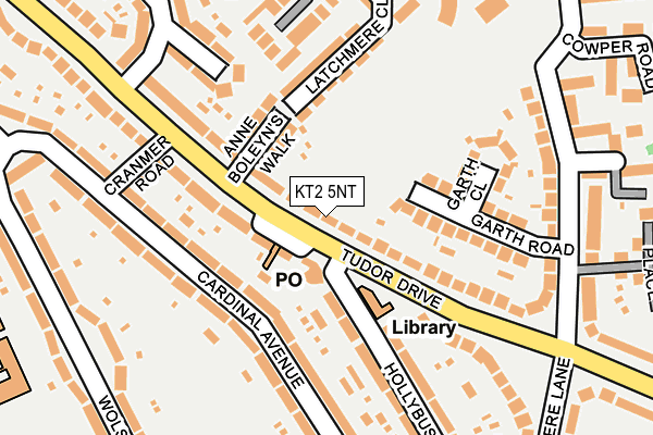 KT2 5NT map - OS OpenMap – Local (Ordnance Survey)