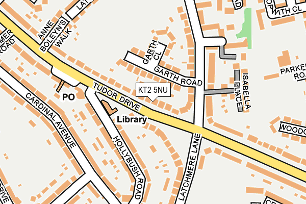 KT2 5NU map - OS OpenMap – Local (Ordnance Survey)