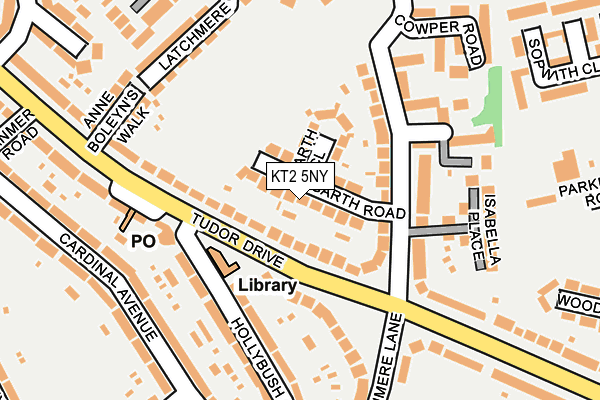 KT2 5NY map - OS OpenMap – Local (Ordnance Survey)