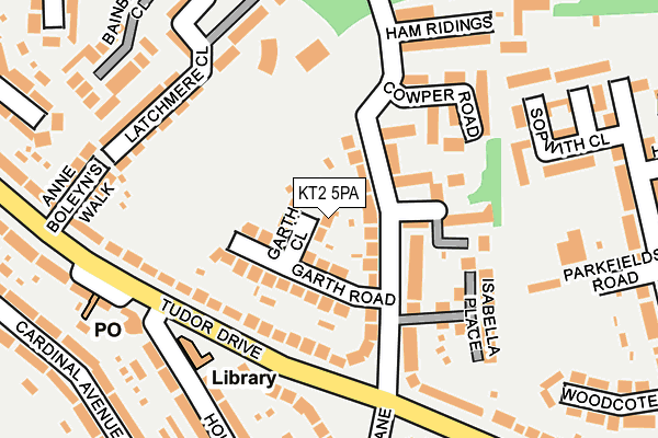 KT2 5PA map - OS OpenMap – Local (Ordnance Survey)