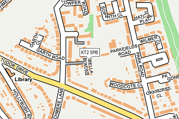 KT2 5PB map - OS OpenMap – Local (Ordnance Survey)