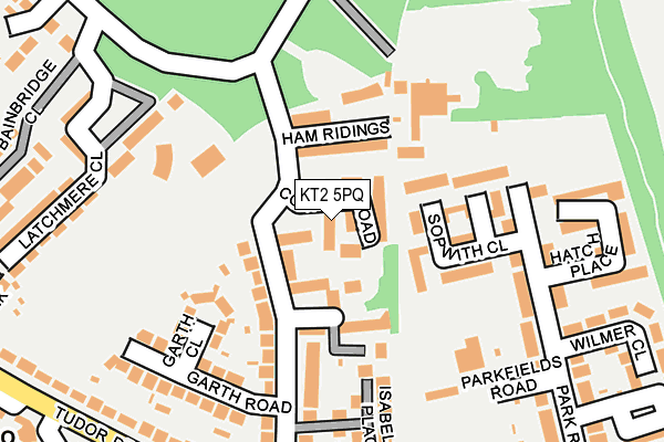 KT2 5PQ map - OS OpenMap – Local (Ordnance Survey)