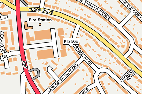 KT2 5QE map - OS OpenMap – Local (Ordnance Survey)