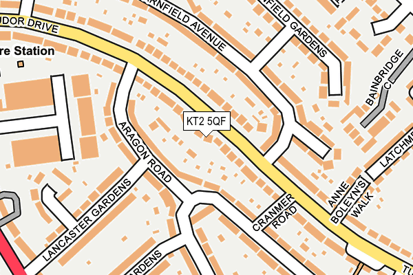 KT2 5QF map - OS OpenMap – Local (Ordnance Survey)