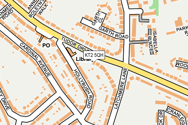 KT2 5QH map - OS OpenMap – Local (Ordnance Survey)