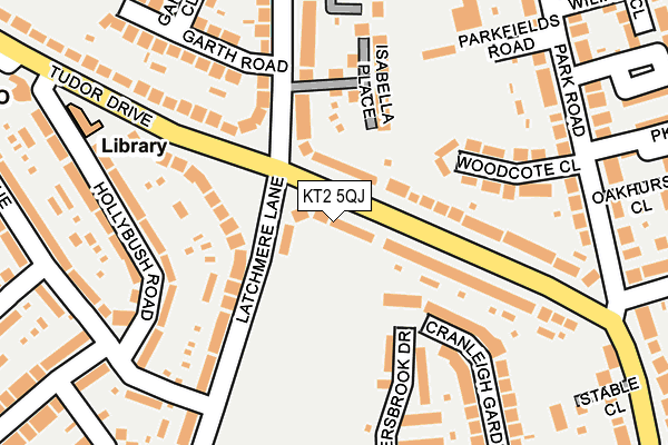 KT2 5QJ map - OS OpenMap – Local (Ordnance Survey)