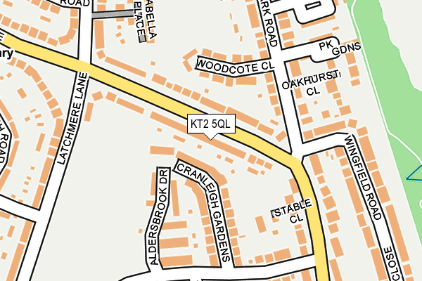 KT2 5QL map - OS OpenMap – Local (Ordnance Survey)