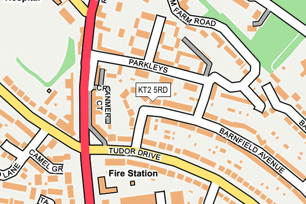 KT2 5RD map - OS OpenMap – Local (Ordnance Survey)