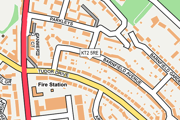 KT2 5RE map - OS OpenMap – Local (Ordnance Survey)
