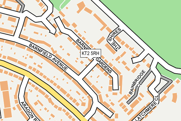 KT2 5RH map - OS OpenMap – Local (Ordnance Survey)