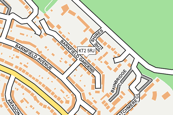KT2 5RJ map - OS OpenMap – Local (Ordnance Survey)