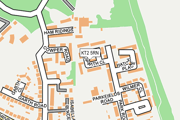 KT2 5RN map - OS OpenMap – Local (Ordnance Survey)