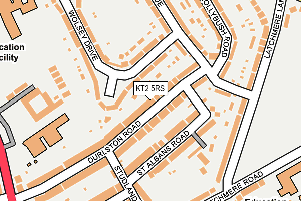 KT2 5RS map - OS OpenMap – Local (Ordnance Survey)