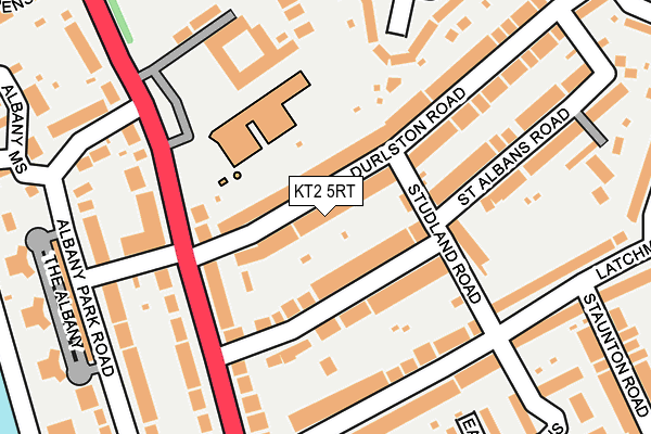 KT2 5RT map - OS OpenMap – Local (Ordnance Survey)