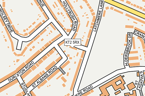 KT2 5RX map - OS OpenMap – Local (Ordnance Survey)