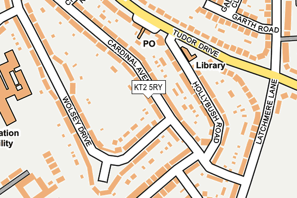 KT2 5RY map - OS OpenMap – Local (Ordnance Survey)