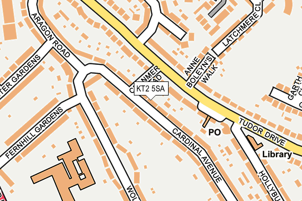 KT2 5SA map - OS OpenMap – Local (Ordnance Survey)