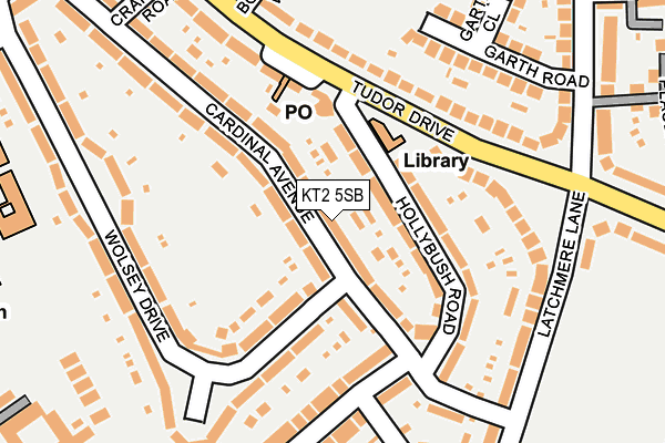 KT2 5SB map - OS OpenMap – Local (Ordnance Survey)