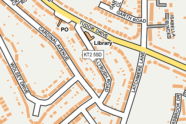 KT2 5SD map - OS OpenMap – Local (Ordnance Survey)