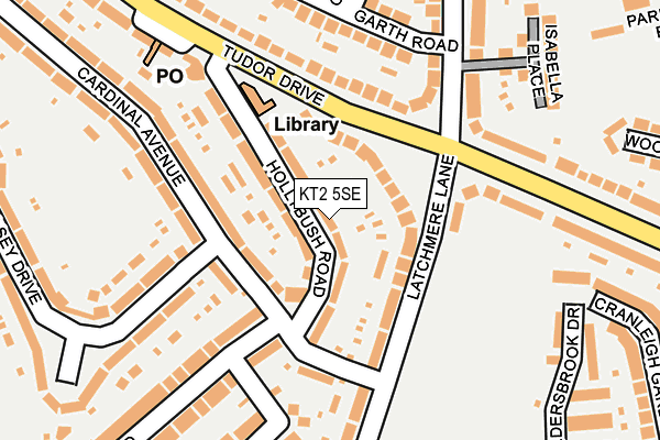KT2 5SE map - OS OpenMap – Local (Ordnance Survey)