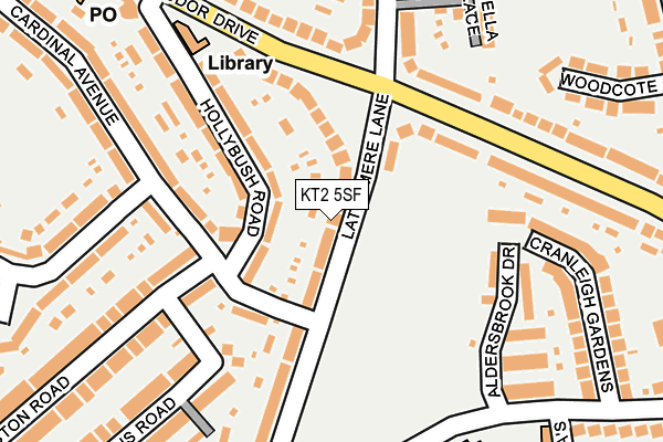 KT2 5SF map - OS OpenMap – Local (Ordnance Survey)