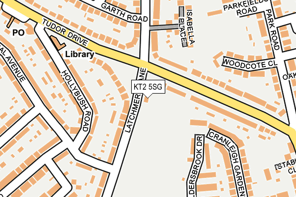 KT2 5SG map - OS OpenMap – Local (Ordnance Survey)