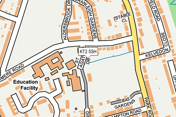 KT2 5SH map - OS OpenMap – Local (Ordnance Survey)