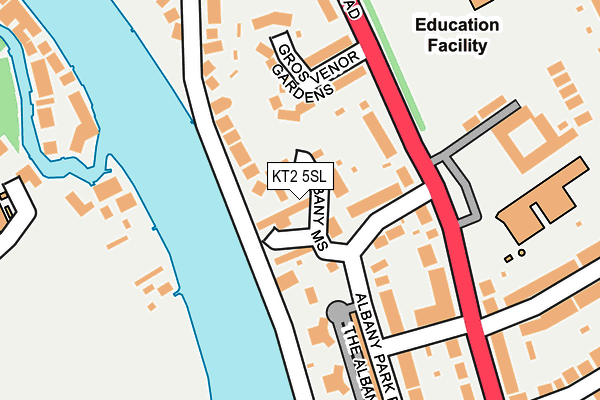 KT2 5SL map - OS OpenMap – Local (Ordnance Survey)
