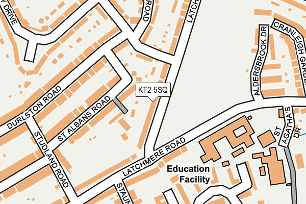 KT2 5SQ map - OS OpenMap – Local (Ordnance Survey)