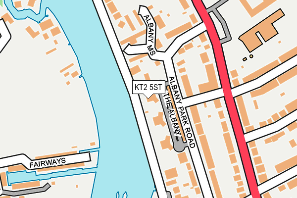 KT2 5ST map - OS OpenMap – Local (Ordnance Survey)