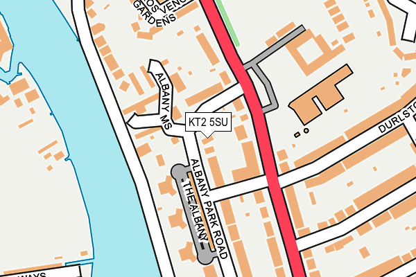 KT2 5SU map - OS OpenMap – Local (Ordnance Survey)