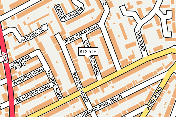 KT2 5TH map - OS OpenMap – Local (Ordnance Survey)