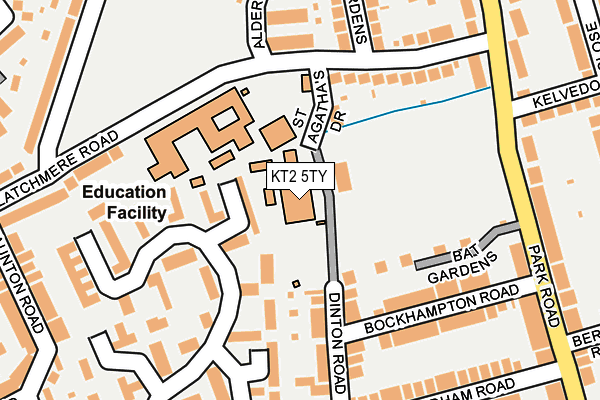 KT2 5TY map - OS OpenMap – Local (Ordnance Survey)