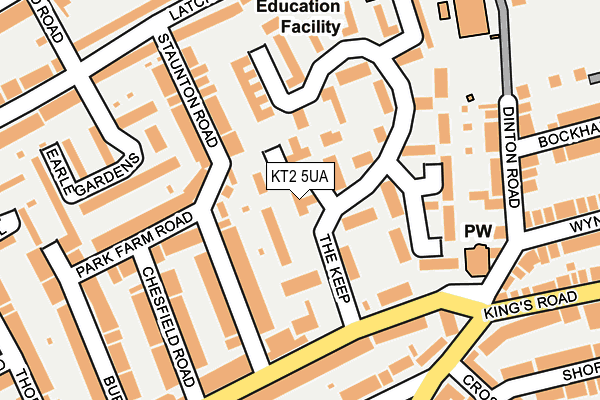 KT2 5UA map - OS OpenMap – Local (Ordnance Survey)