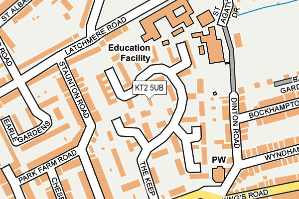 KT2 5UB map - OS OpenMap – Local (Ordnance Survey)