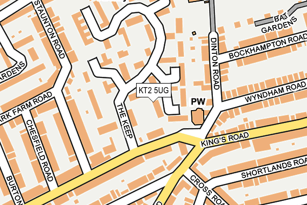KT2 5UG map - OS OpenMap – Local (Ordnance Survey)