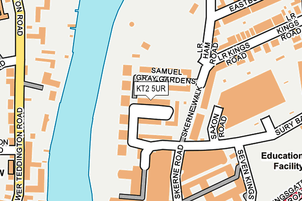 KT2 5UR map - OS OpenMap – Local (Ordnance Survey)