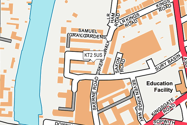 KT2 5US map - OS OpenMap – Local (Ordnance Survey)