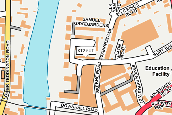 KT2 5UT map - OS OpenMap – Local (Ordnance Survey)