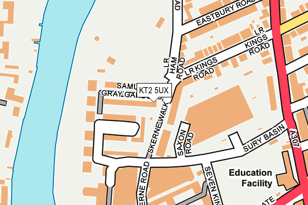 KT2 5UX map - OS OpenMap – Local (Ordnance Survey)