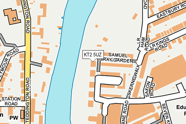 KT2 5UZ map - OS OpenMap – Local (Ordnance Survey)