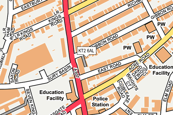 KT2 6AL map - OS OpenMap – Local (Ordnance Survey)