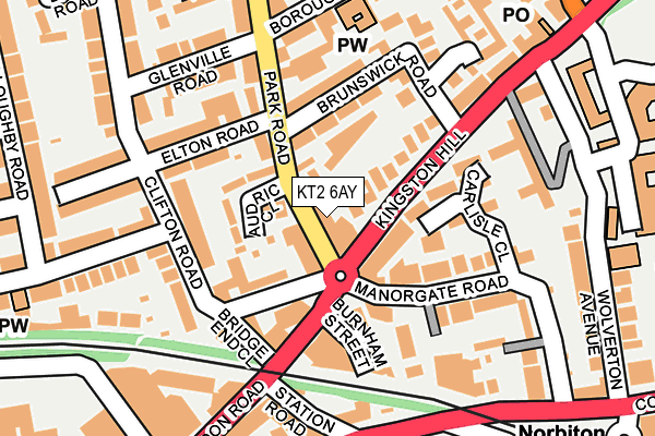 KT2 6AY map - OS OpenMap – Local (Ordnance Survey)