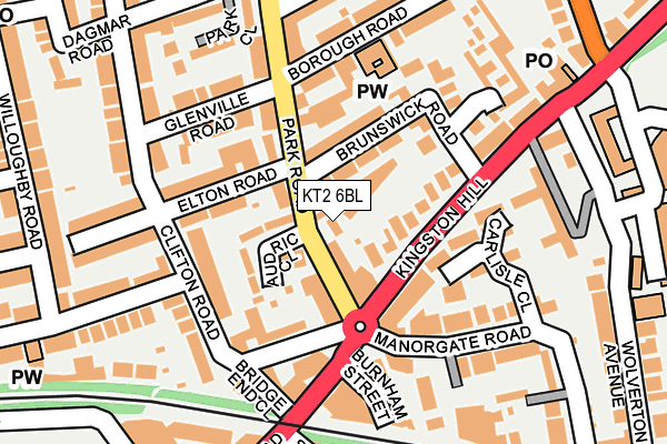 KT2 6BL map - OS OpenMap – Local (Ordnance Survey)