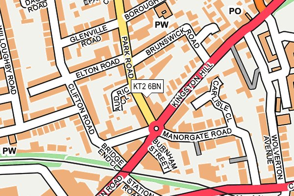 KT2 6BN map - OS OpenMap – Local (Ordnance Survey)