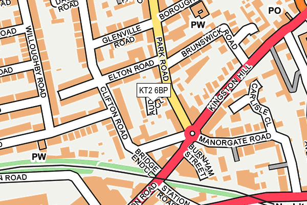 KT2 6BP map - OS OpenMap – Local (Ordnance Survey)