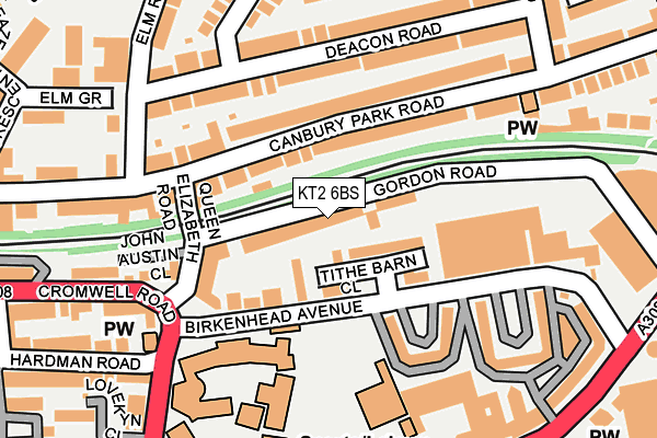 KT2 6BS map - OS OpenMap – Local (Ordnance Survey)