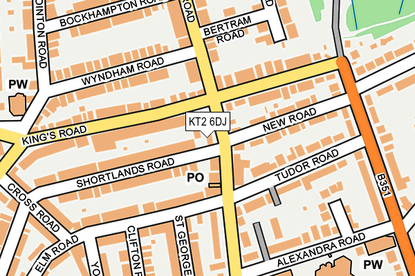 KT2 6DJ map - OS OpenMap – Local (Ordnance Survey)