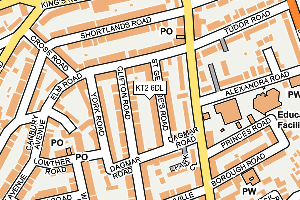 KT2 6DL map - OS OpenMap – Local (Ordnance Survey)