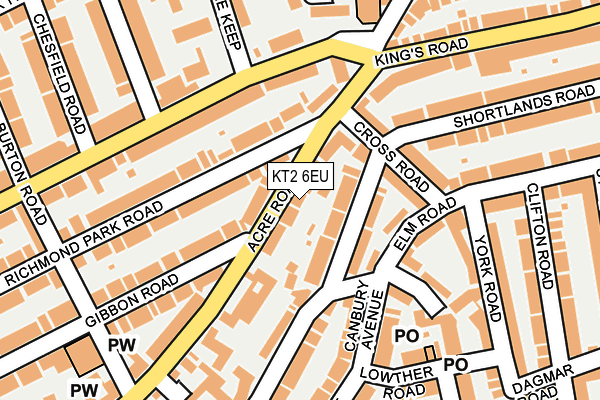 KT2 6EU map - OS OpenMap – Local (Ordnance Survey)
